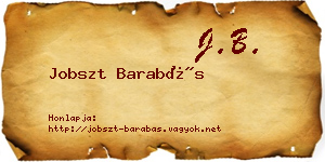 Jobszt Barabás névjegykártya